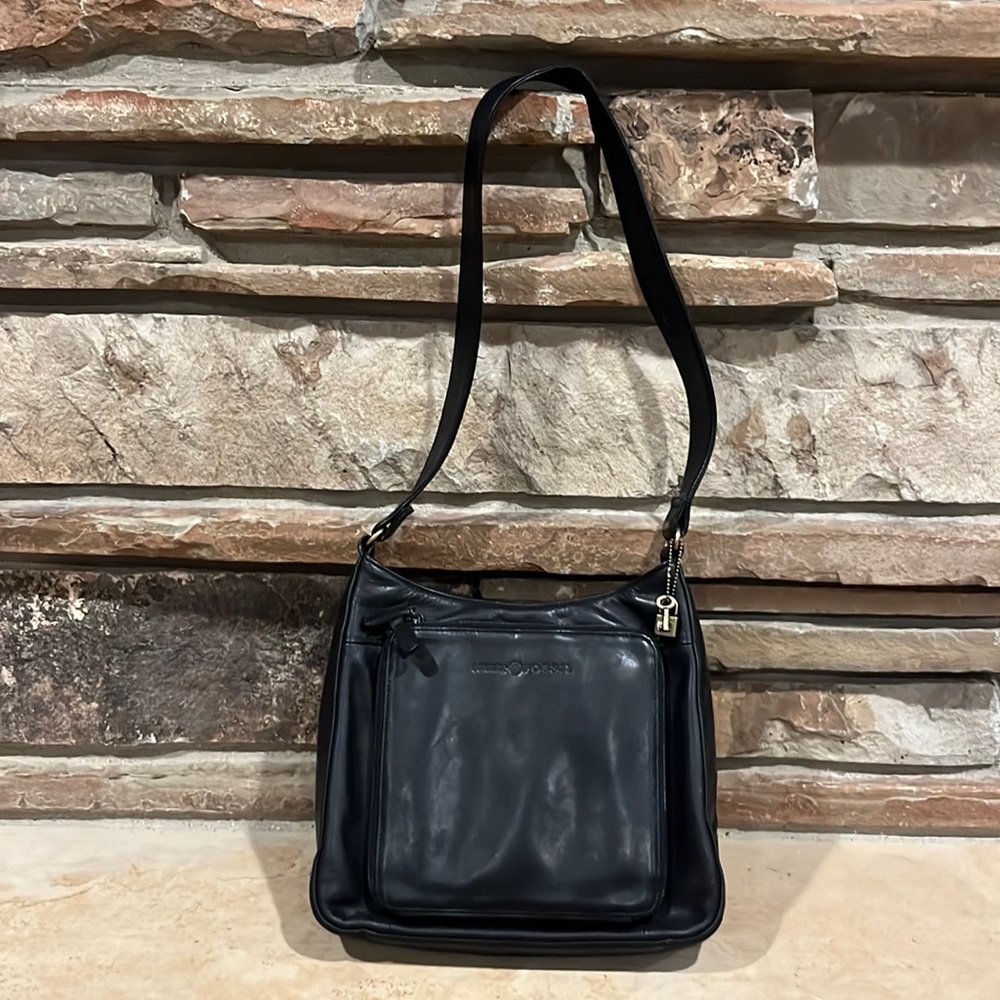 Fossil Black Leather Square Shoulder Bag